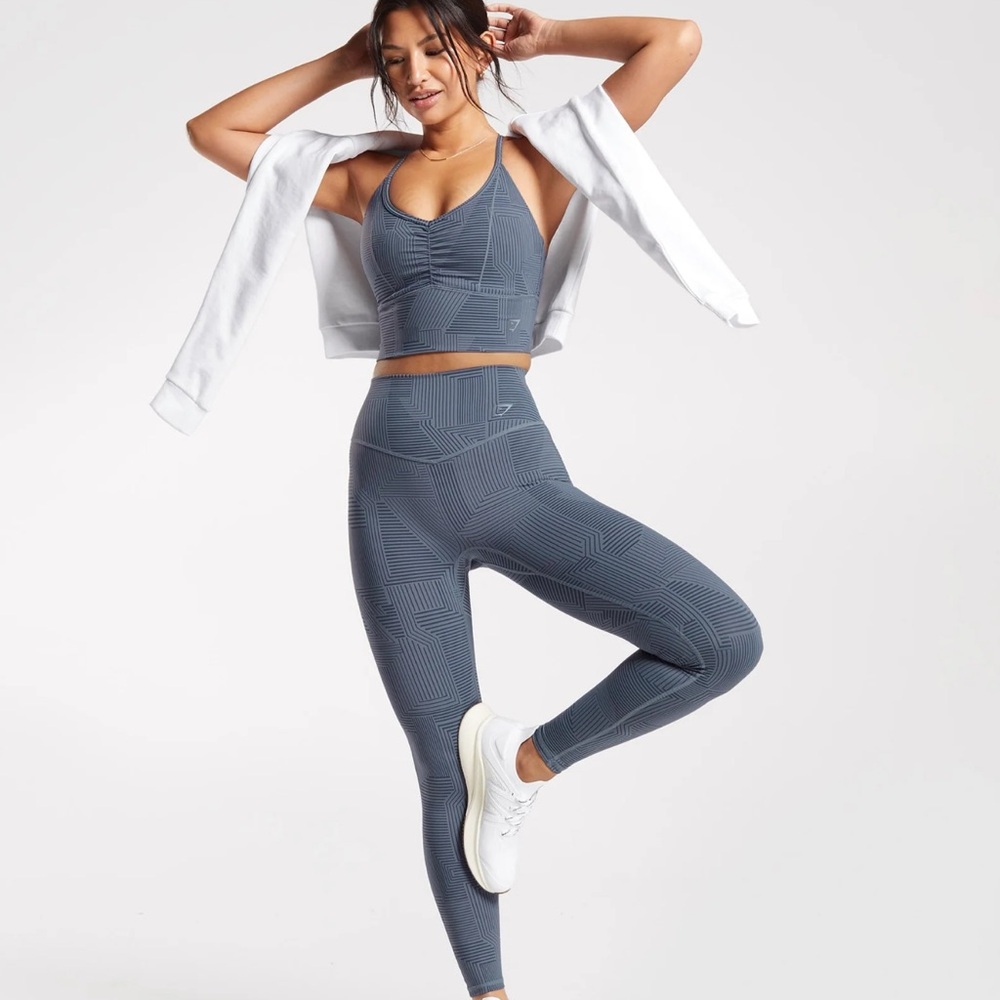 Gymshark Geometric Strappy Sports Bra and Leggings Set